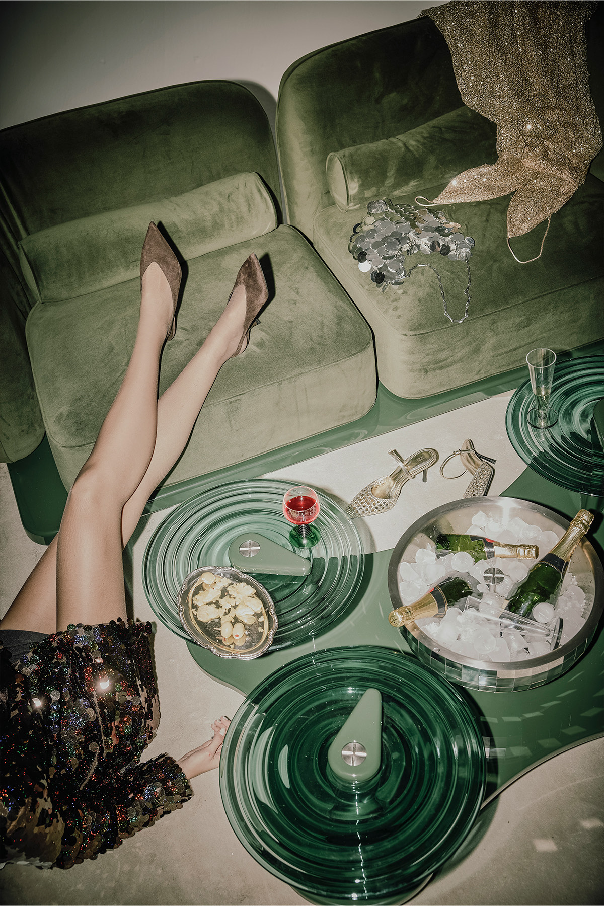 Late night with The Whisper Two-Seater Sofa and The Bubbly Coffee Table