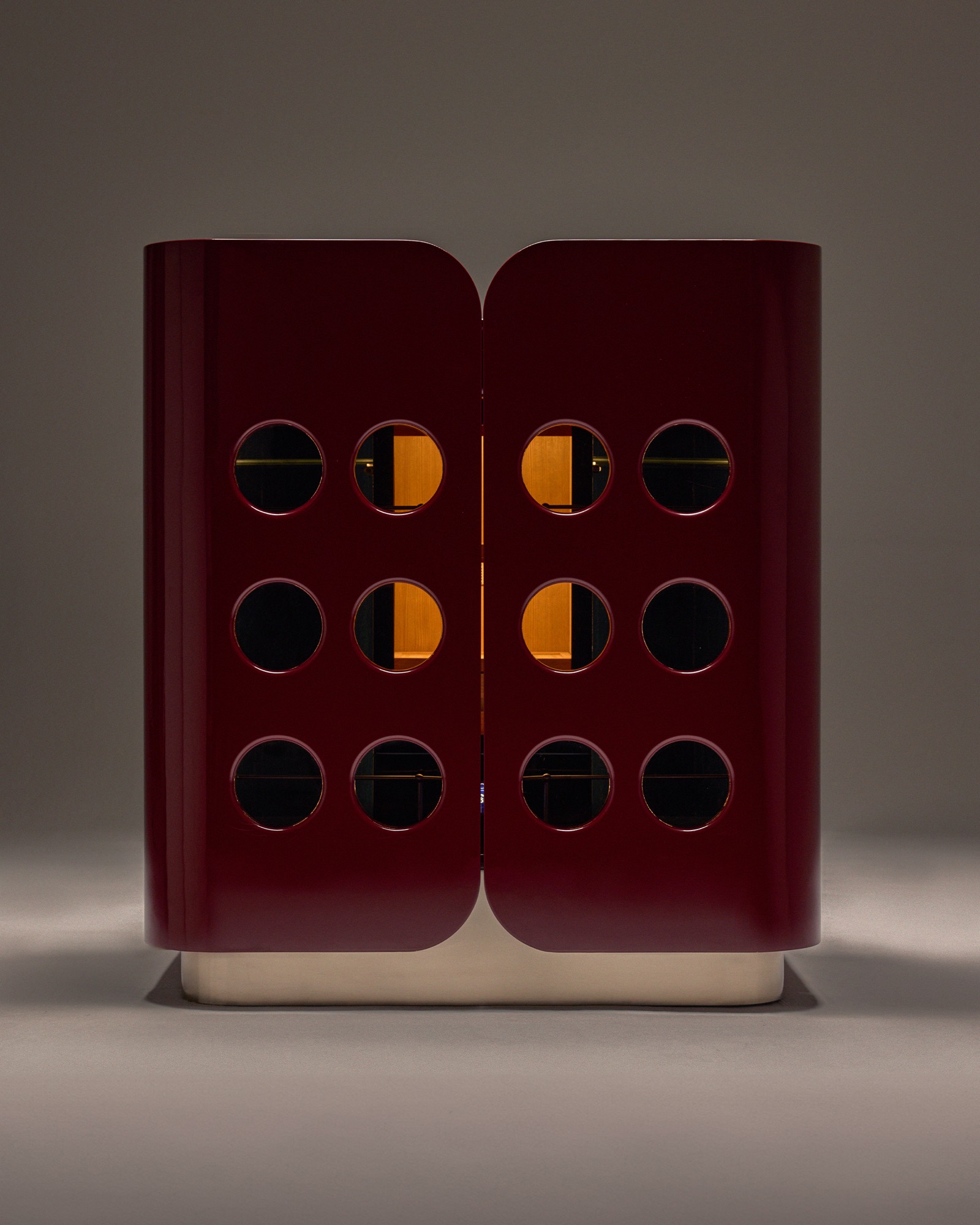 The Cuban Bar Cabinet, front view with doors closed