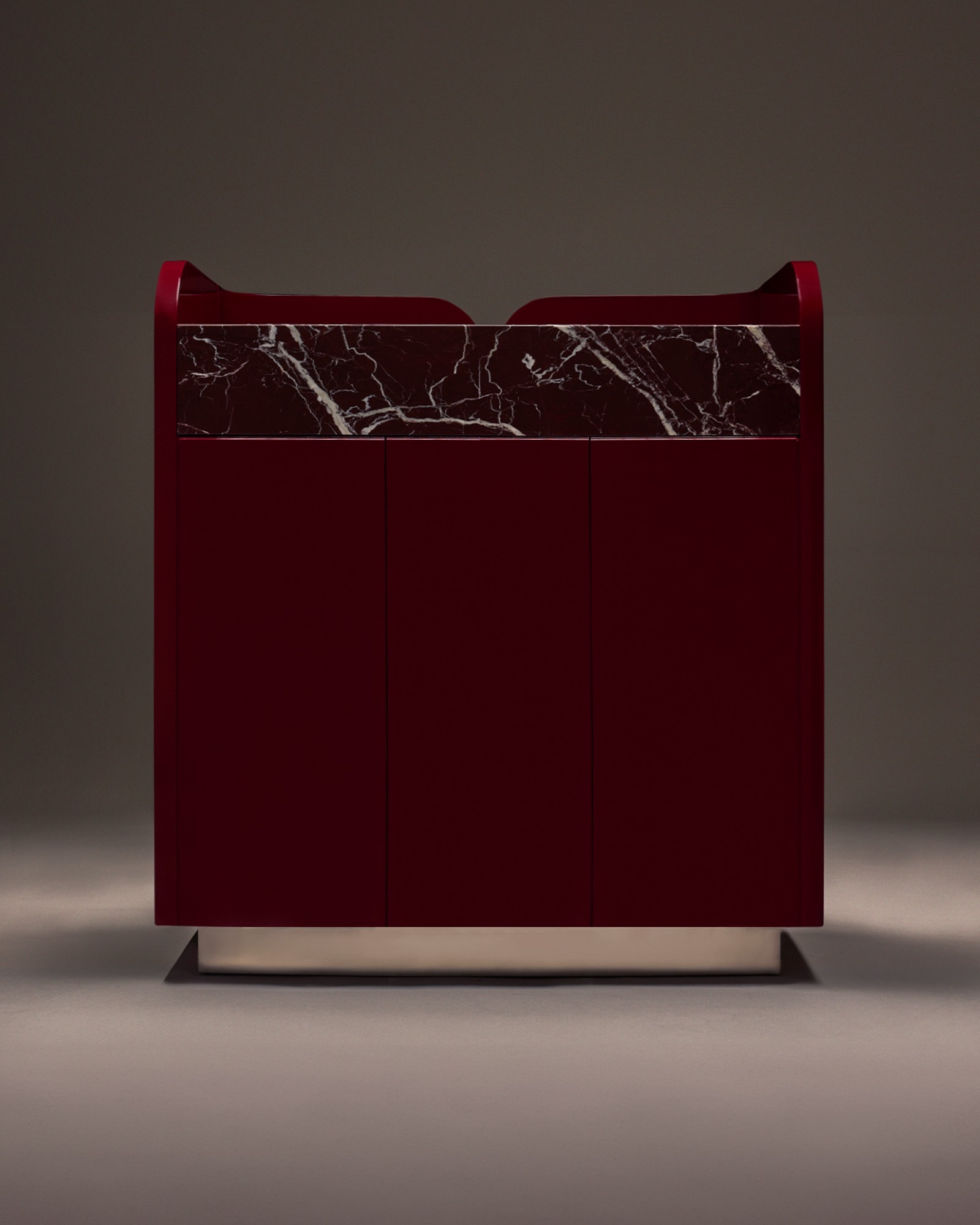 The Cuban Bar Cabinet, rear view with marble top