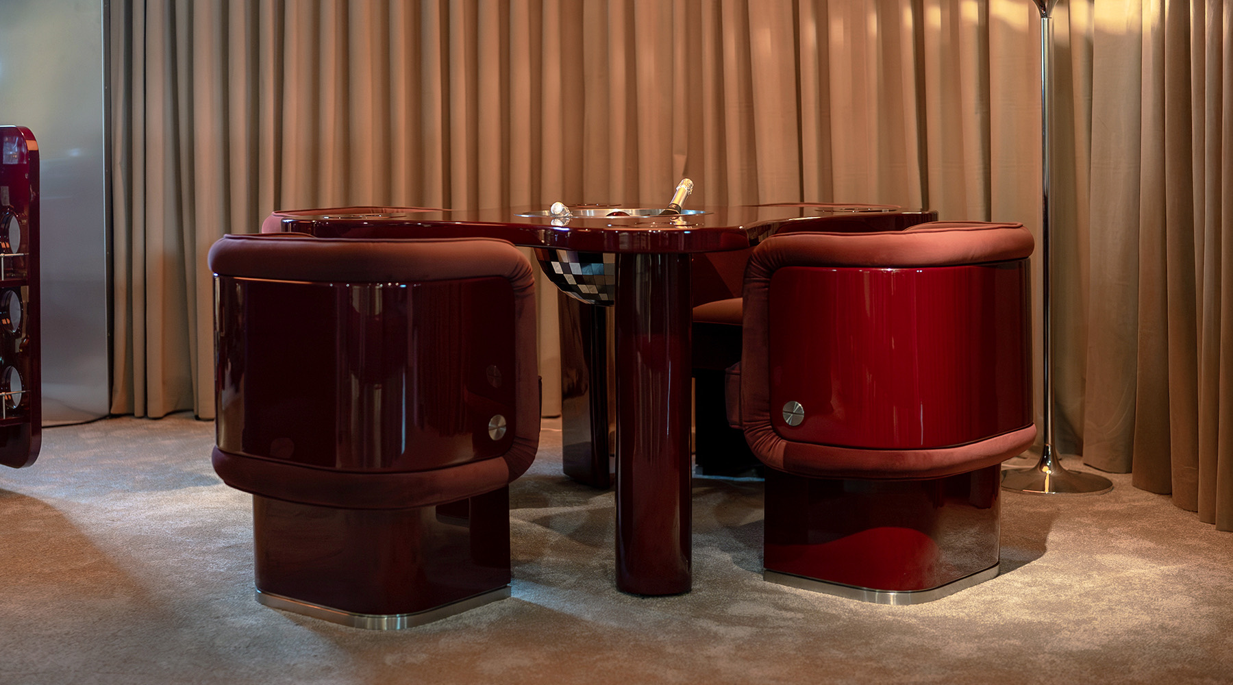 The Socialite Dining and Drinks Table with The Unifier Dining Chair and Armchair at SaloneSatellite 2026