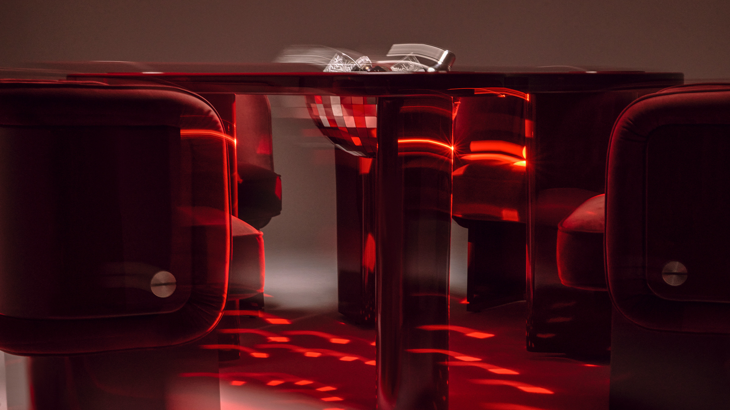 The Unifier Dining Chair and Armchair with The Socialite Dining and Drinks Table, Disco House concept