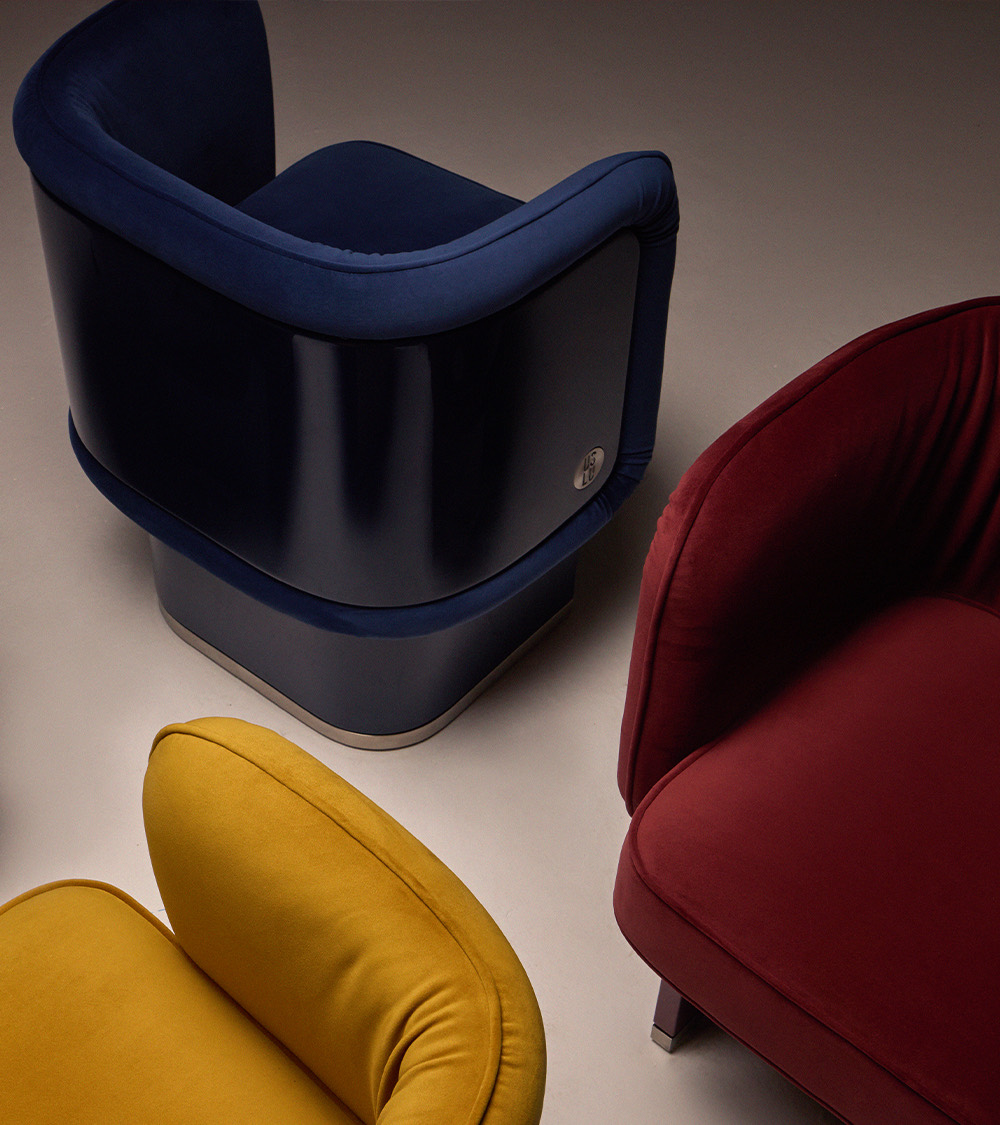 The Unifier Dining Chair and Armchair, velvet colour options